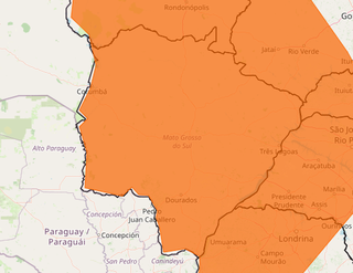 Inmet emite alerta de perigo para chuvas intensas em todo MS Inmet emite alerta de perigo para chuvas intensas em todo MS