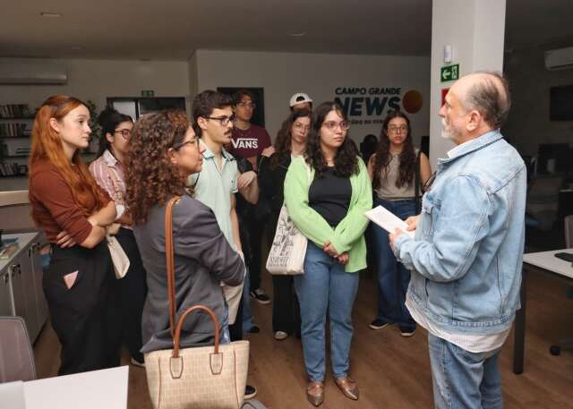 Em dia ca&oacute;tico, Acad&ecirc;micos de jornalismo visitam reda&ccedil;&atilde;o do Campo Grande News