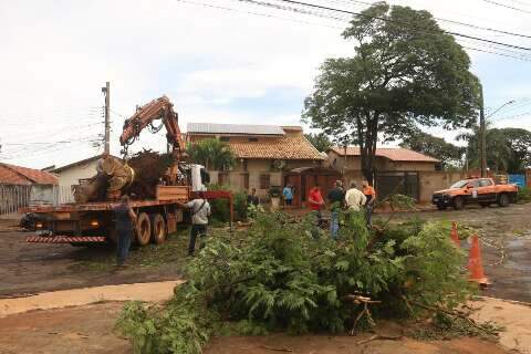 Campo Grande est&aacute; em Alerta Laranja com equipes nas ruas reparando estragos