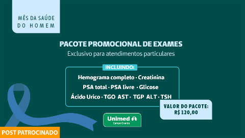 Com pacote de exames a R$ 120, Unimed incentiva homens a cuidarem da sa&uacute;de