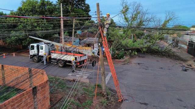 Ap&oacute;s temporal, 1% dos clientes ainda est&aacute; sem energia em Campo Grande