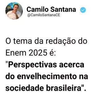 "Perspectivas do envelhecimento" é tema da redação do Enem 2025 "Perspectivas do envelhecimento" é tema da redação do Enem 2025