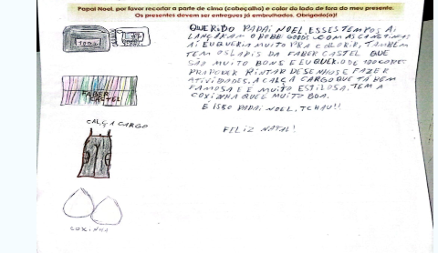 Correios lan&ccedil;a campanha de Natal e crian&ccedil;a pede 1 ano de coxinha de presente