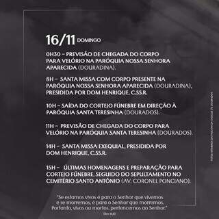 Diocese organiza programação de despedida para padre assassinado em Dourados Diocese organiza programação de despedida para padre assassinado em Dourados