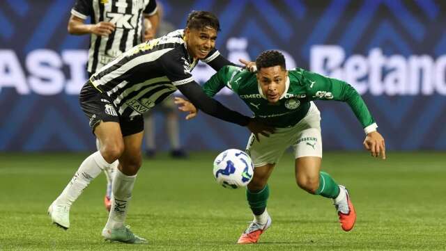 Nos minutos finais, Santos supera Palmeiras e est&aacute; fora da zona de rebaixamento