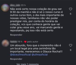 Mudança em horário de colações da UFMS gera críticas entre estudantes Mudança em horário de colações da UFMS gera críticas entre estudantes