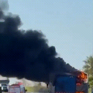 Excurs&atilde;o religiosa termina com &ocirc;nibus em chamas na BR-163