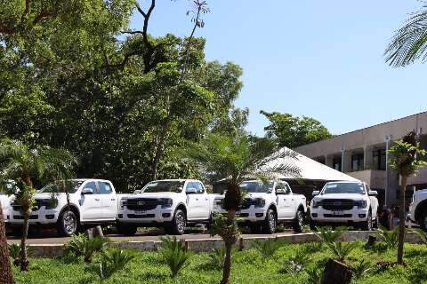 MS entrega 14 caminhonetes a munic&iacute;pios para refor&ccedil;ar combate a endemias 