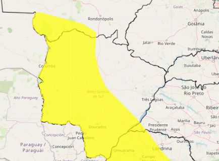 Tempestades com granizo colocam MS em alerta