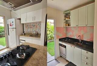 Cozinha parece planejada, mas foi montada com m&oacute;dulos da internet