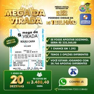 Aposte em grupo e concorra a at&eacute; R$ 1 bilh&atilde;o com bol&otilde;es da Mega da Virada