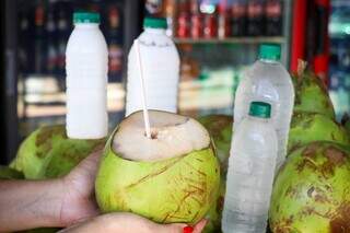 Calor aumenta demanda e &aacute;gua de coco vai de R$ 3,90 a R$ 29,50 em Campo Grande