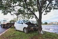 Sem cinto, motorista morre ap&oacute;s bater carro em &aacute;rvore na Ministro Jo&atilde;o Arinos