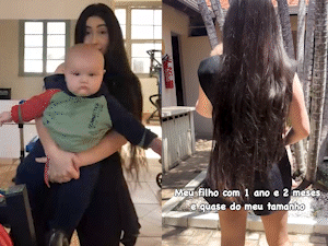 Com 19 kg, beb&ecirc; gigante Henr&iacute; veste tamanho 6 com menos de 2 anos