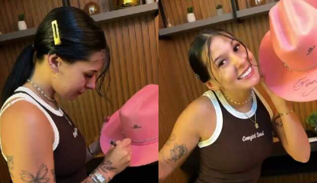 Ana Castela doa mais um chap&eacute;u e item ser&aacute; leiloado neste domingo