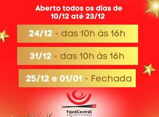 Feira Central terá funcionamento especial neste fim de ano Feira Central terá funcionamento especial neste fim de ano