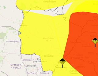 Meteorologia emite alerta de tempestade para quase todo MS no s&aacute;bado