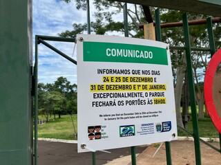 Parque das Na&ccedil;&otilde;es Ind&iacute;genas fecha mais cedo na v&eacute;spera do Ano Novo e no dia 1&ordm;