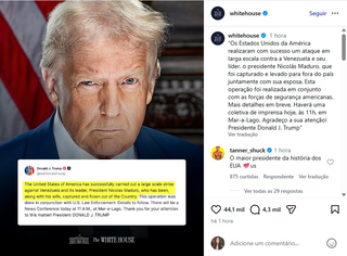 EUA realizam ataque à Venezuela e Trump anuncia captura de Maduro EUA realizam ataque à Venezuela e Trump anuncia captura de Maduro