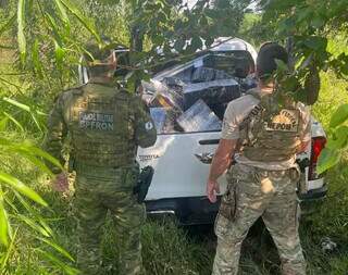Opera&ccedil;&atilde;o em conjunto com a pol&iacute;cia de MS apreende carga milion&aacute;ria de maconha