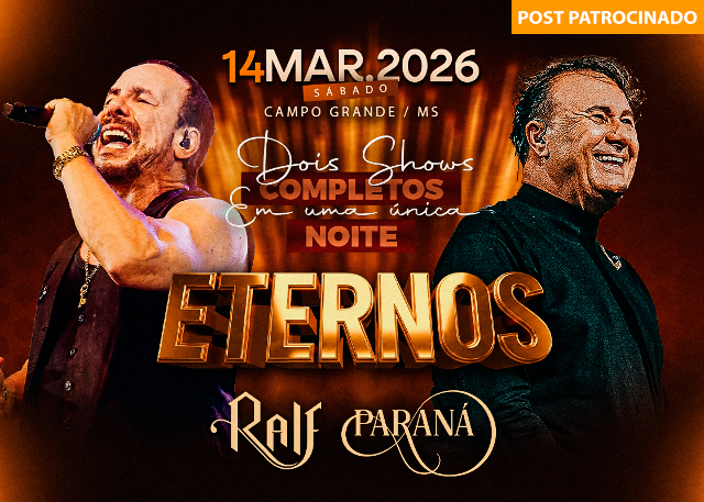 Show “Eternos” com Ralf e Paraná esgota setores e abre lote extra