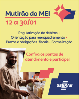 Sebrae realiza Mutir&atilde;o do MEI com servi&ccedil;os gratuitos aos microempreendedores 