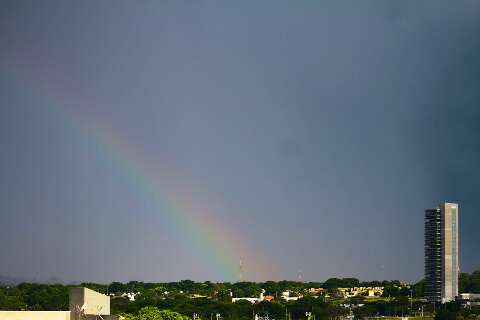 Previs&atilde;o indica chuva e risco de tempestades em MS neste domingo