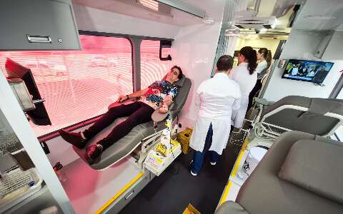 &Ocirc;nibus do Hemosul ir&aacute; percorrer MS para ampliar coleta de sangue em 20%