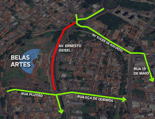 Avenida Ernesto Geisel tem trecho bloqueado para obras ap&oacute;s desmoronamento