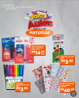 Mateplas lota com oferta imperd&iacute;vel: 4 cadernos 10 mat&eacute;rias por R$ 40,00