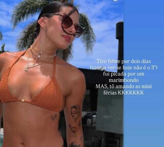 Ana Castela leva picada de marimbondo e tem febre por 2 dias