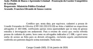 Por equ&iacute;voco, Justi&ccedil;a habilitou Urandir para acesso &agrave; opera&ccedil;&atilde;o sigilosa do Gaeco