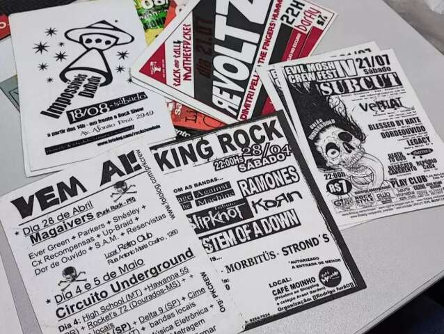 Acervo de flyers preserva quatro d&eacute;cadas da hist&oacute;ria do rock em MS 