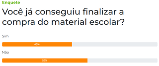 Enquete mostra que 55% ainda n&atilde;o compraram todo o material escolar