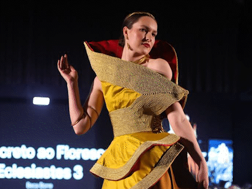 Inspirada no pau-brasil, Beca leva pe&ccedil;a de MS para desfile em Londres