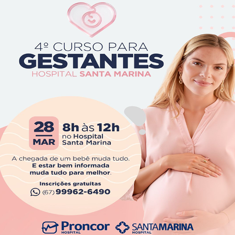 Hospital Santa Marina oferece curso gratuito para gestantes