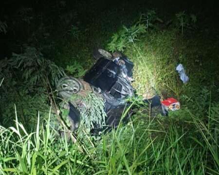 Motorista capota carro ao tentar desviar de animal na BR-262 em Corumb&aacute;