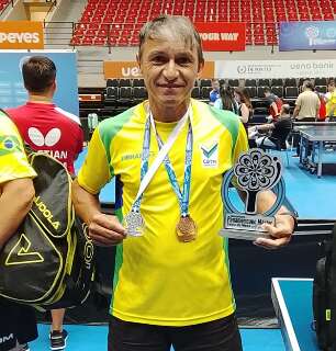 Atleta de MS conquista duas medalhas no Pan-Americano M&aacute;ster de T&ecirc;nis de Mesa