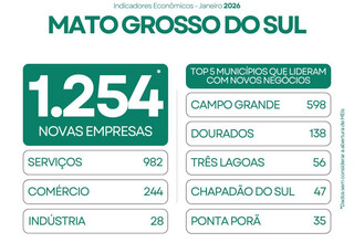Com 1.254 novas empresas, MS tem janeiro entre os melhores da s&eacute;rie hist&oacute;rica