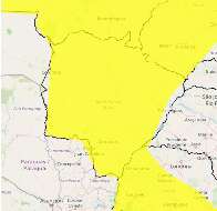 Inmet emite alerta amarelo para chuva em todos os 79 munic&iacute;pios