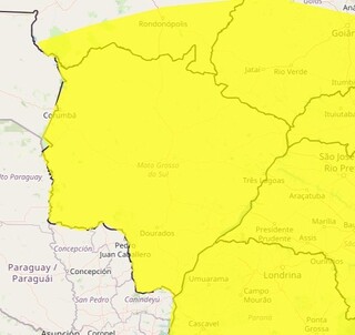 Meteorologia renova alerta de tempestade em MS at&eacute; sexta-feira