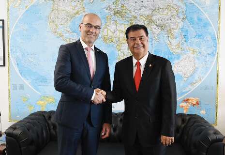 Nelsinho Trad recebe deputado alem&atilde;o em meio a debate sobre acordo Mercosul-UE