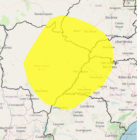 Capital e mais 64 cidades de MS est&atilde;o sob alerta de tempestade