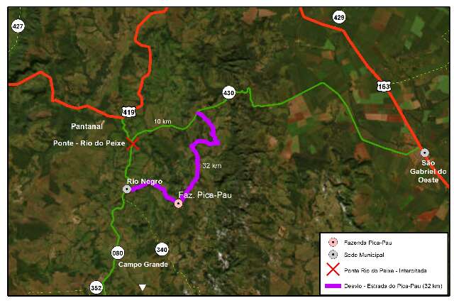 Motoristas t&ecirc;m novos trajetos ap&oacute;s interdi&ccedil;&atilde;o na MS-080