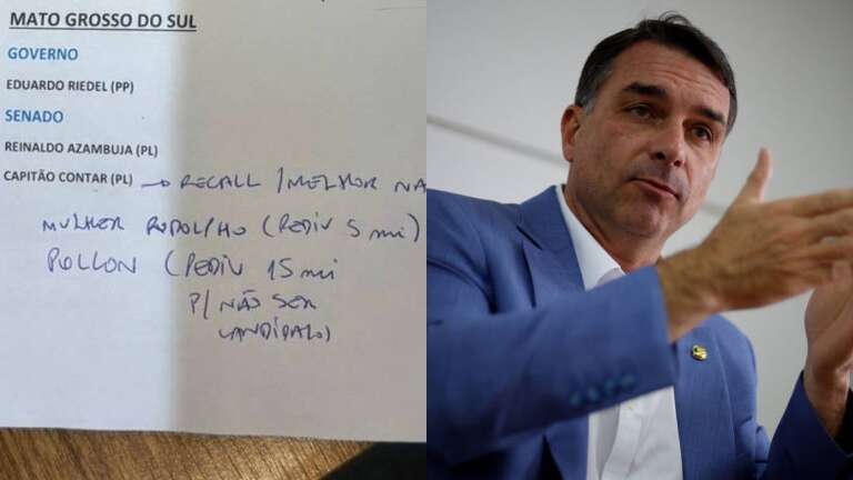 Notas de Fl&aacute;vio Bolsonaro revelam apoio a Riedel e pedido milion&aacute;rio de Pollon