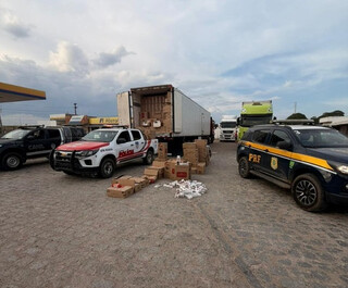 Carreta com 12 milhões de cigarros que saiu de MS é apreendida em Alagoas Carreta com 12 milhões de cigarros que saiu de MS é apreendida em Alagoas