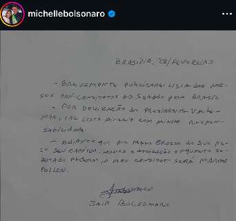 Por carta, Jair Bolsonaro informa apoio &agrave; candidatura de Pollon ao Senado