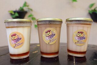 Pudim cremoso &eacute; vendido no copo americano que vira brinde para casa