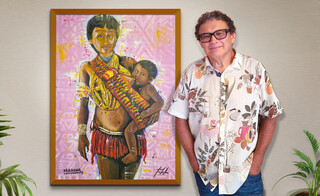 Artista de MS expõe em Londres com releitura indígena de “Madona” Artista de MS expõe em Londres com releitura indígena de “Madona”