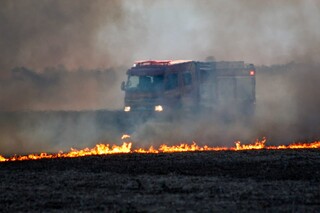 Incêndio atinge 50 hectares de área rural e fumaça é vista a quilômetros Incêndio atinge 50 hectares de área rural e fumaça é vista a quilômetros